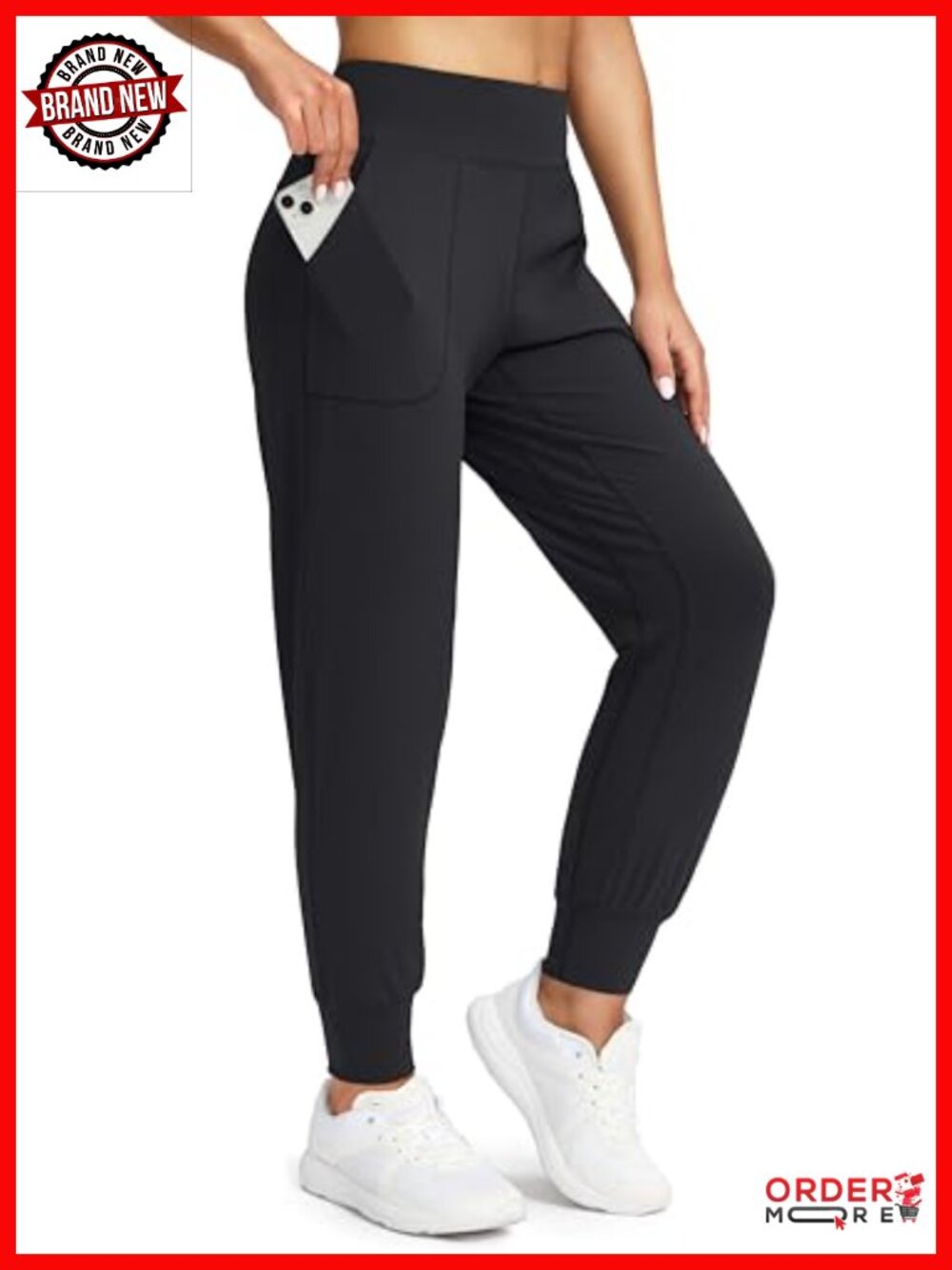 Women's High Waisted Joggers with Zipper Pockets, Athletic Yoga Pants,